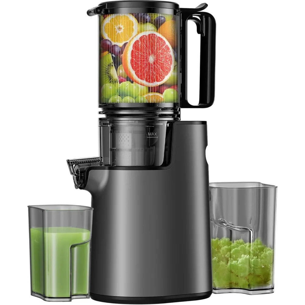 

Cold Press Juicer, Masticating Juicer with 5.4 Wide Feed Chute, 350w Slow Juicer Machines Fit Whole Vegetables and Fruits with H