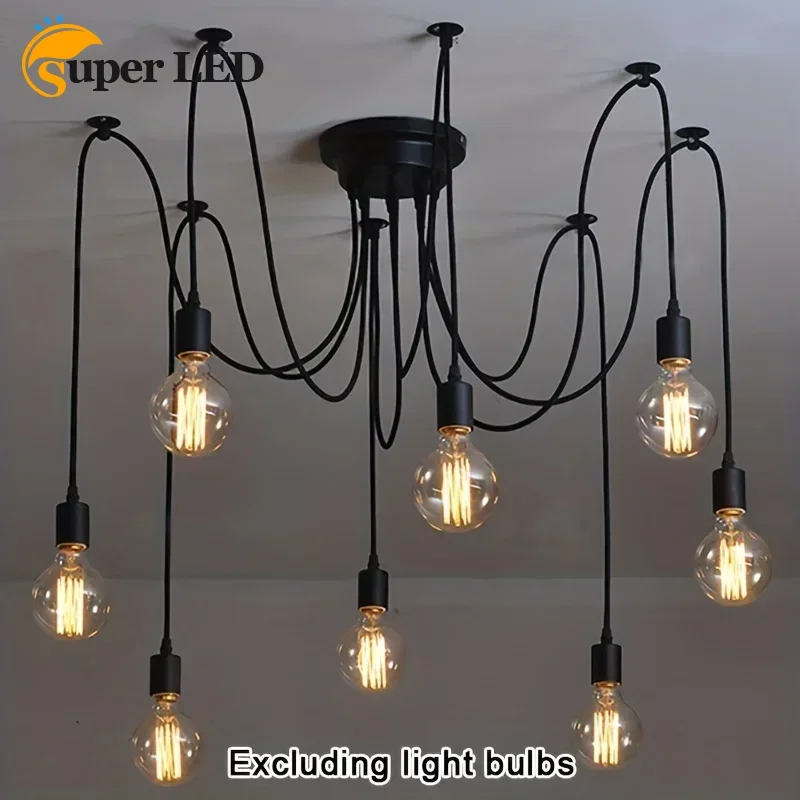 

Modern Industrial Dining Chandeliers Adjustable DIY Lighting with 3/6/8 Heads Antique Classic Ceiling Lamp Spider Pendant Lights