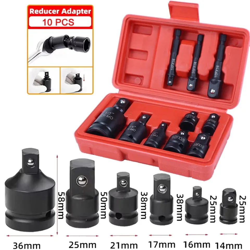 4/6/8/10/12-teiliges professionelles Schlagschrauber-Adapter-Set 1/4 3/8 1/2 3/4 Zoll Vierkant-Adapter-Reduzierstück Schraubenschlüssel-Werkzeug