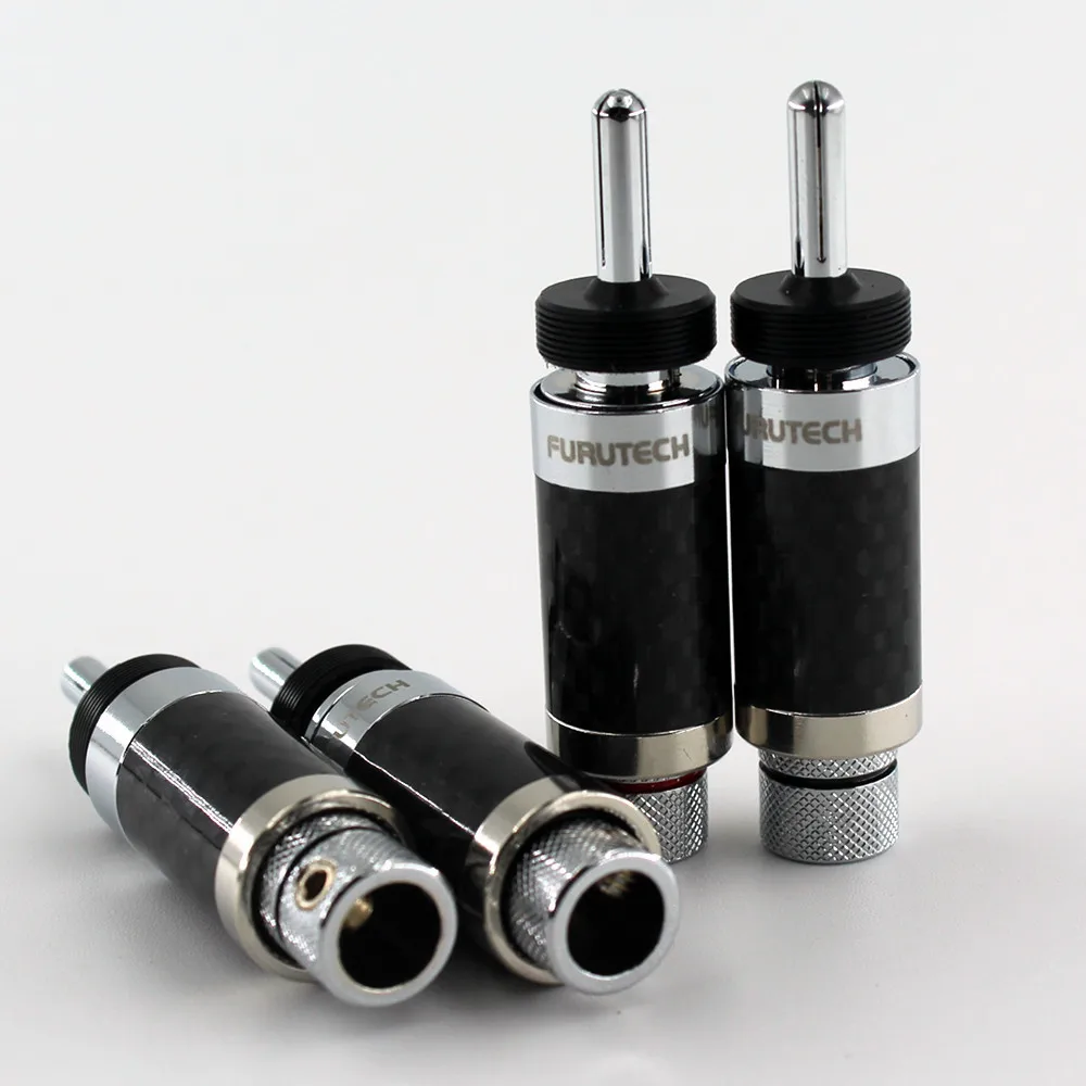 1pair Hohe-ende hallo-fi furukawa cf 202 (r) rhodium-berzogene carbon faser lautsprecher banana stecker