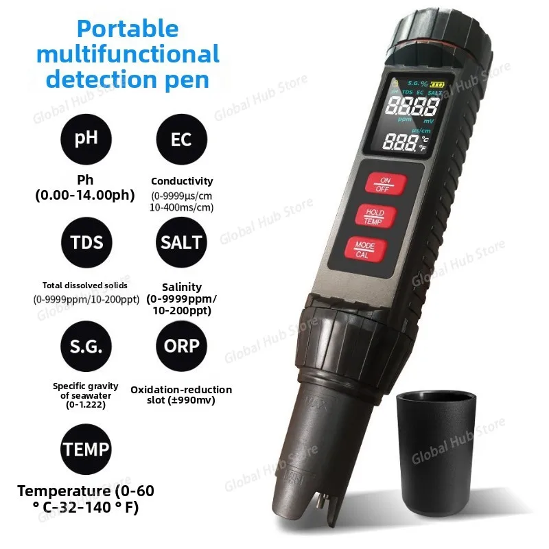 New 7 in 1 Multifunction Water Quality Testing Pen Portable High Precision Household Drinking Test TDS Water Quality Test Pen