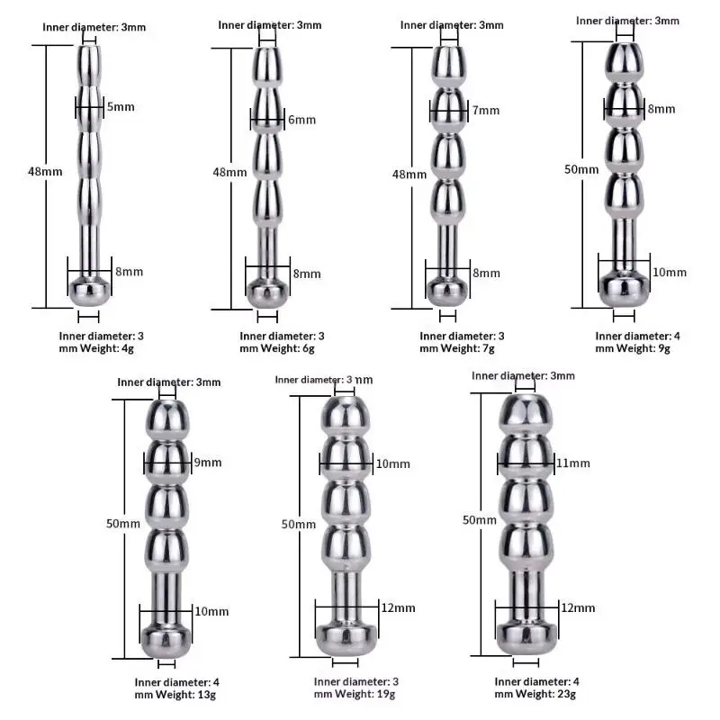 New Urethral Dilatation Metal Catheters Anal Beads Male Sex Toy Butt Plug 5/6/7/8/9/10/11mm Penis Stimulation Horse Eye Stick view 6