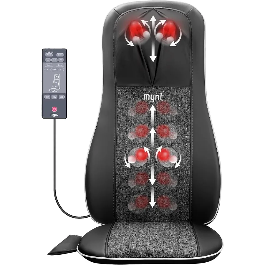 

Массажер шиацу для шеи и спины с подогревом 3D-разминающий массажер для всей спины для облегчения боли, складное регулируемое кресло для глубоких тканей M