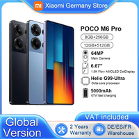 Global Version POCO M6 Pro Smartphone NFC Helio G99-Ultra 120Hz Flow AMOLED Screen 64MP Camera 5000mAh Battery 67W Fast Charging