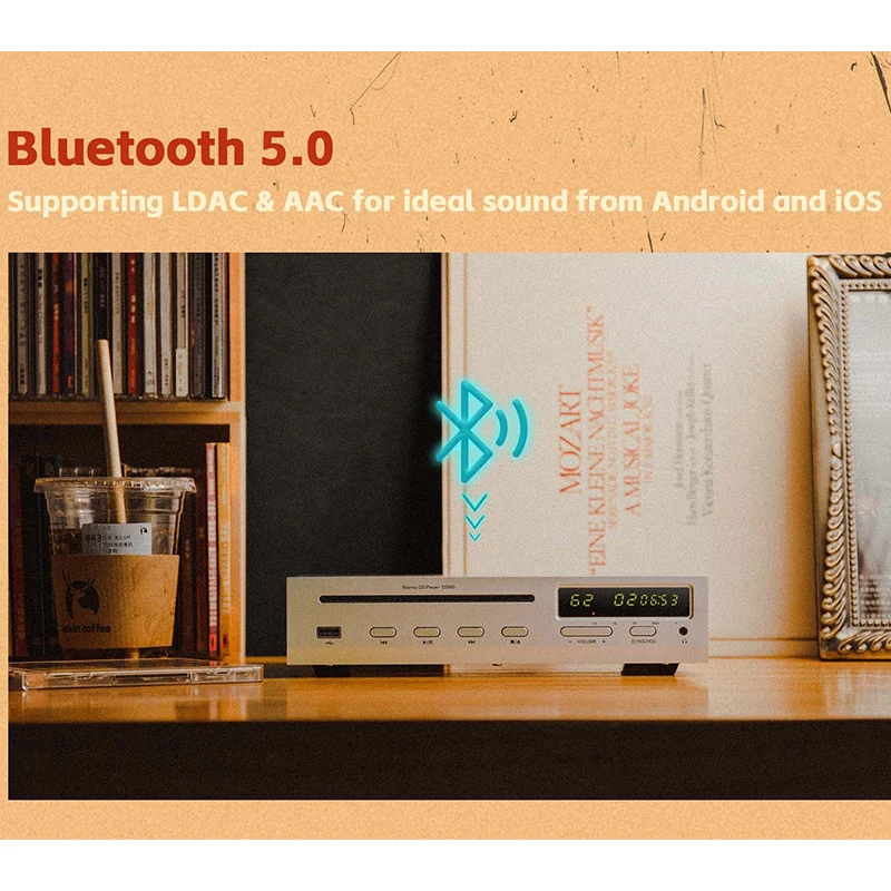 SHANLING CD80 MQA CD 플레이어, ES9219MQ DAC 칩, 고해상도 오디오, 필립스 CD 드라이브, 블루투스 입력, 산요 HD860 레이저
