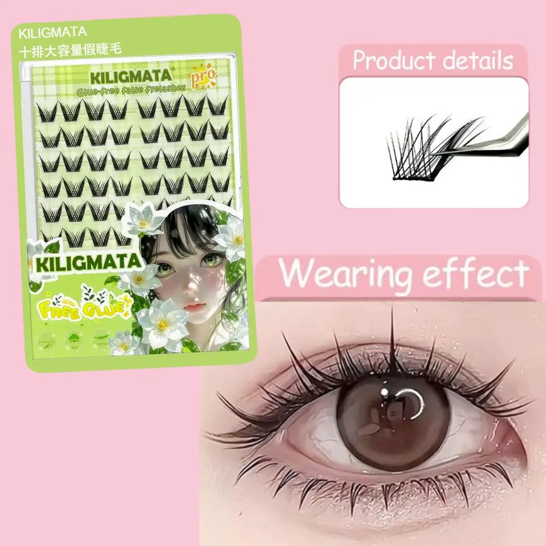 Glue-free False Eyelashes Self-adhesive Natural Lower Lashes Anime Eyelashes Large Capacity Eyelashes Manga Clusters Eyelash