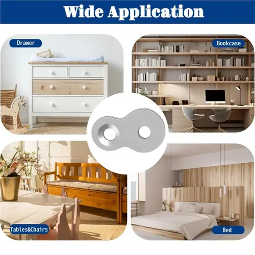 Imagen 2 del producto AB33-Juego de sujetadores de figura 8 de alta resistencia-30 Uds con tornillos, conectores superiores de escritorio de acero de calibre, accesorios de montaje de mesa