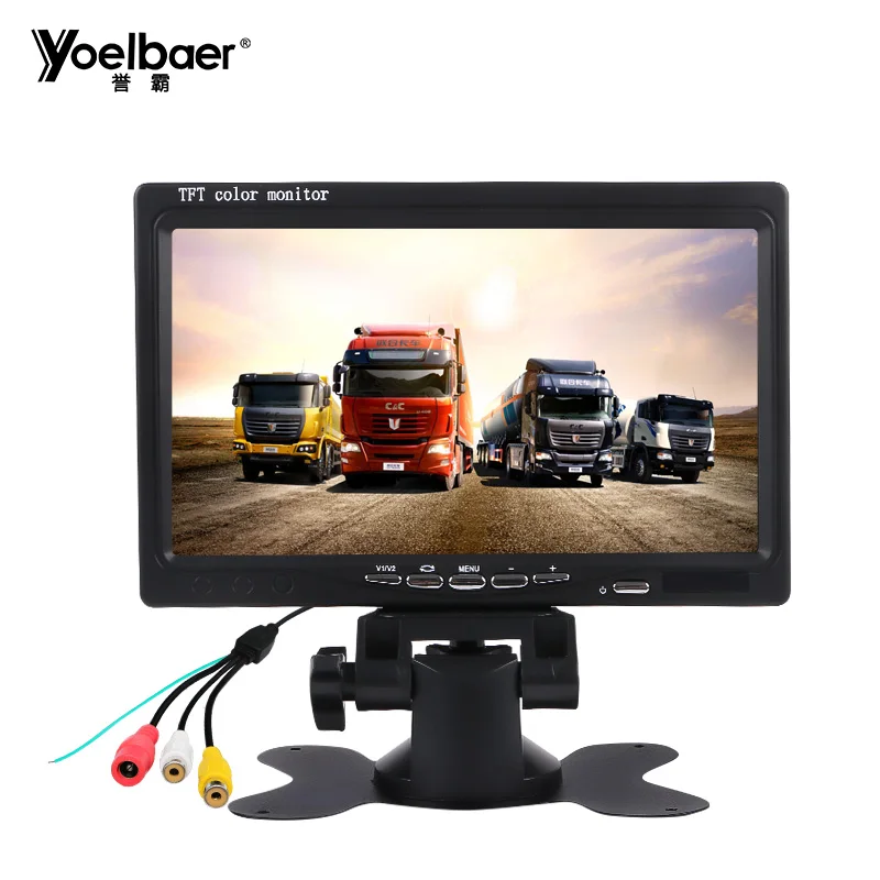 AV Input Car Headrest Monitor 800*480 Digital Screen 7 Inch LCD Monitor With Bracket
