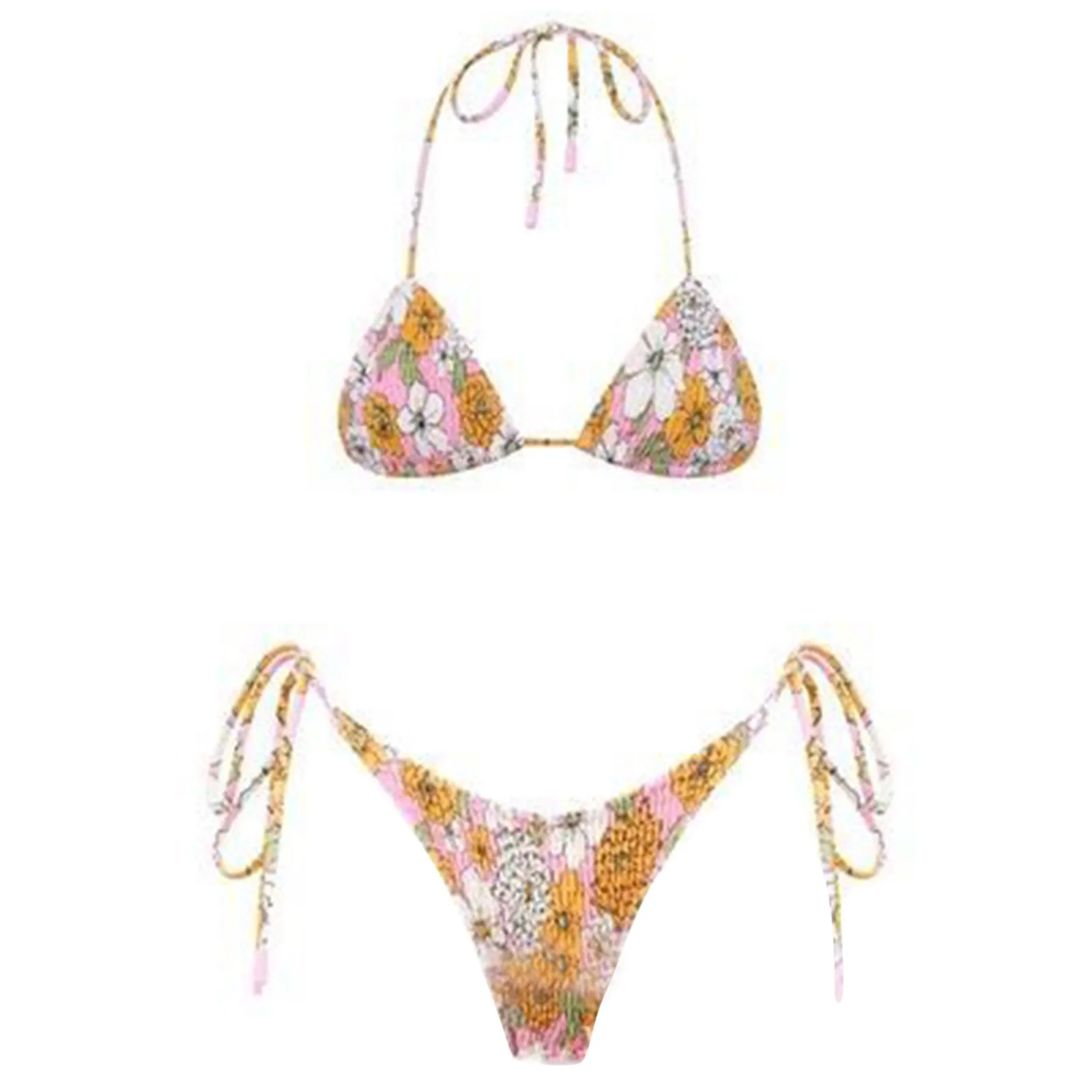 

Tie Dye Halter Bikini Sets Thong Swimsuit Women Push Up Y2k Swimwear Set New Beach Sexy Biquini Suit Brazilian Bathing Suit