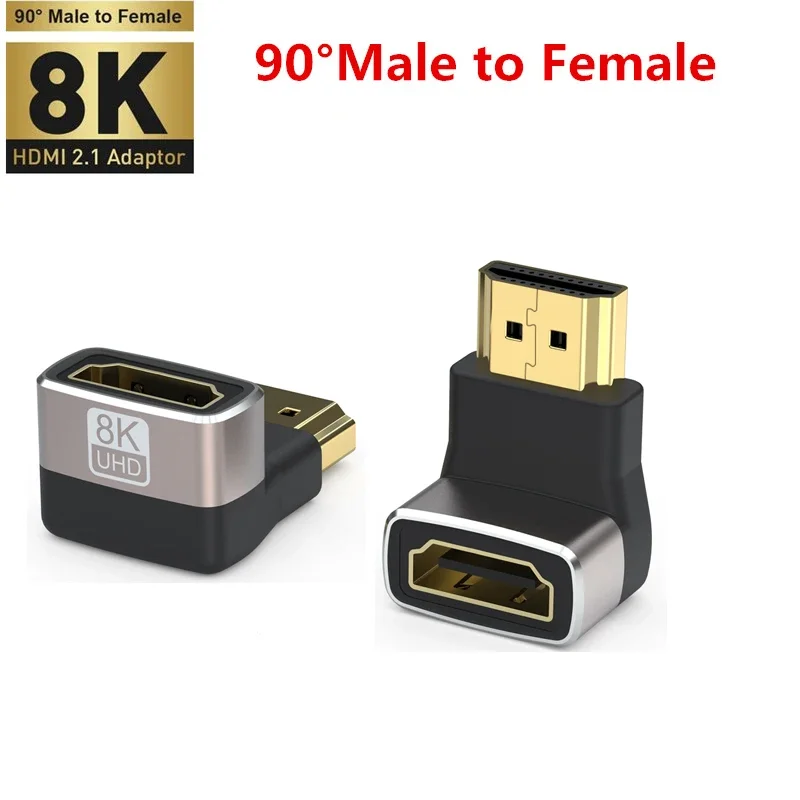 8K HDMI-Compatible Side Bend 90 Degree Adapter 90 Degree Right Angle 270 Degree Adapter HDMI Male To Female Expansion Connector image 6