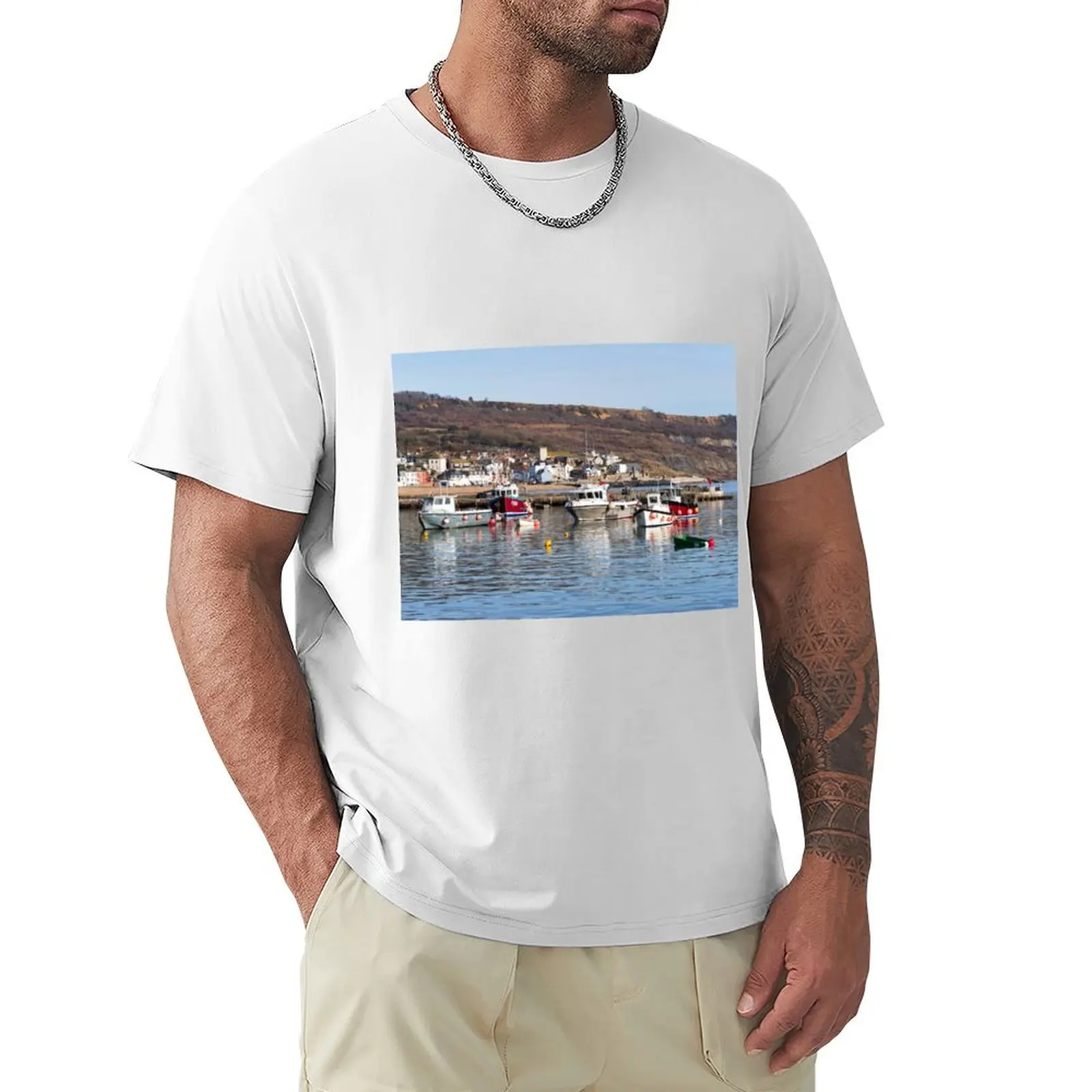 Winter Harbour at Lyme Regis T-Shirt shirts graphic tees plus size tops Blouse summer clothes men t shirt