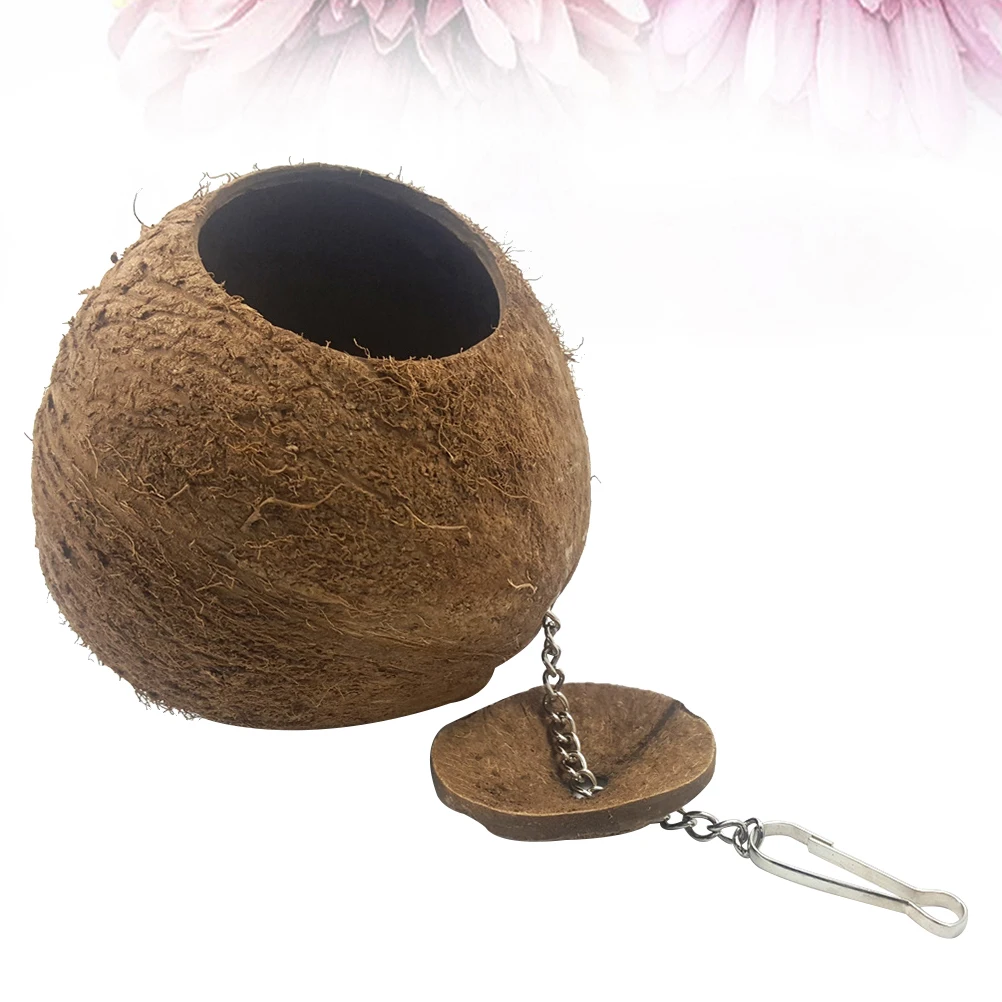 

Coconut Shell Nest for Parakeets Small Pets Bird House Natural Cave Safe Ideal Cozy Space Wooden for Birds