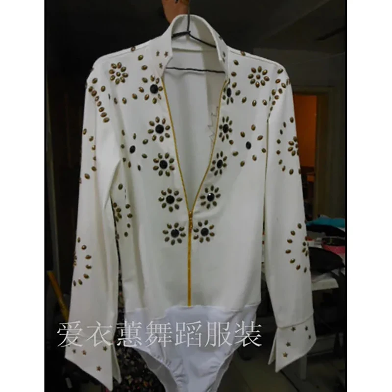 Famous Rock Singer Stage Costume Diamond Rhinestones Clothing Suit DJ Dance Performance Outfit Women Men Halloween Party Costume