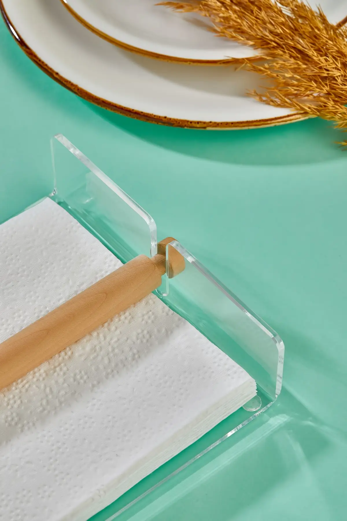 Transparent metacrylic acrylic plexi wood bar napkin holder luxury 2022 tray Tea tray Tea tray