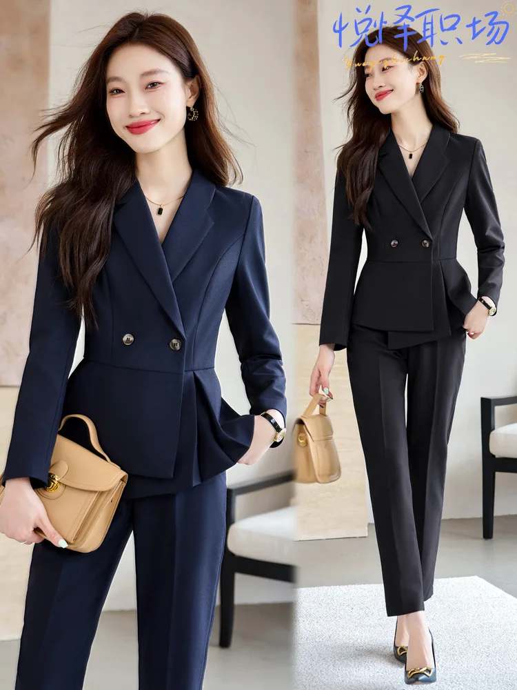 

Профессиональный женский костюм для весны и осени, формальная одежда для ювелирных магазинов, салонов красоты, униформа для ресепшн отелей, рабочая одежда.