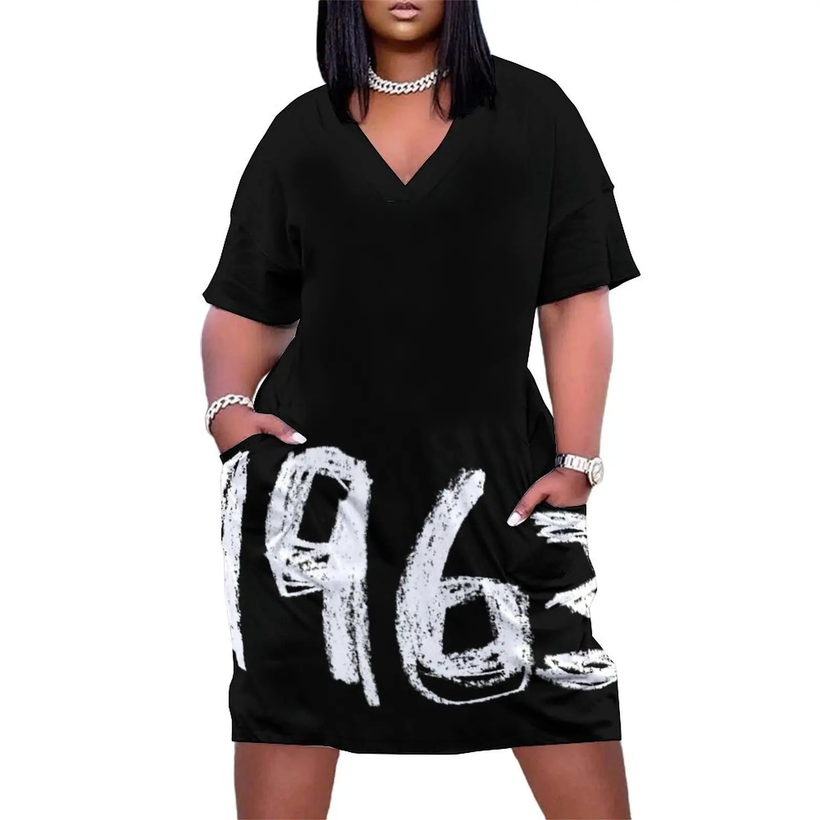 1963 Birthday, Birth Year 1963, Born in 1963 Loose Pocket Dress women