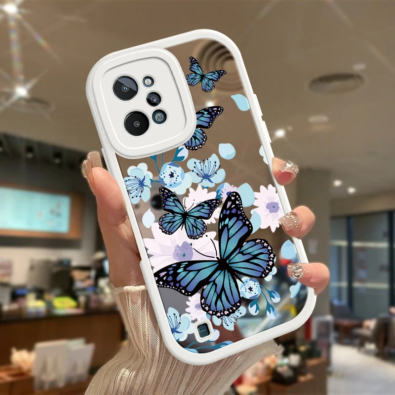 Butterfly  Fasion For Realme GT Neo 7 8 C55 C35 C31 C21 C20 C15 C12 C11 GT Neo2 I Y X XT 5G Pro Makeup Mirror Coque Cover Funda