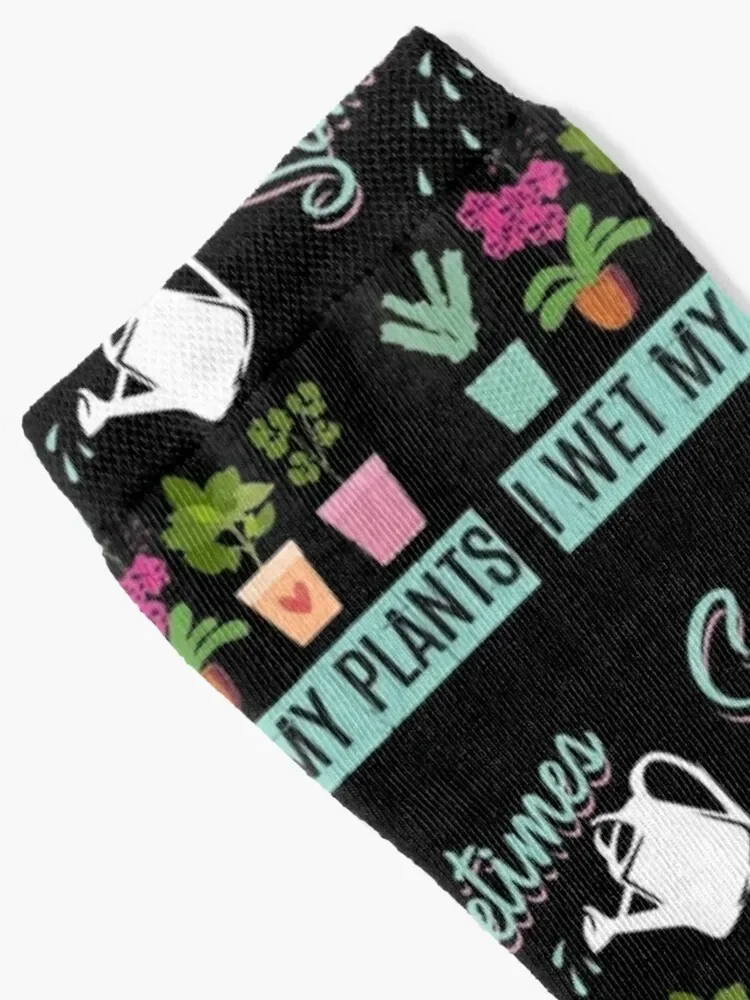 Sometimes I Wet My Plants Socks floral Men's with print ankle Boy Socks Women's