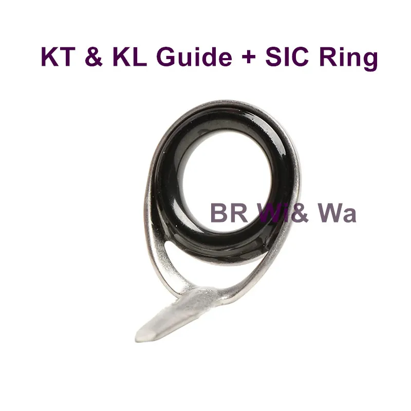Anillo SIC con guía KT KL, guías de caña de pescar con anillo SIC, reparación de construcción de varillas, guías DIY BR Wi & Wa