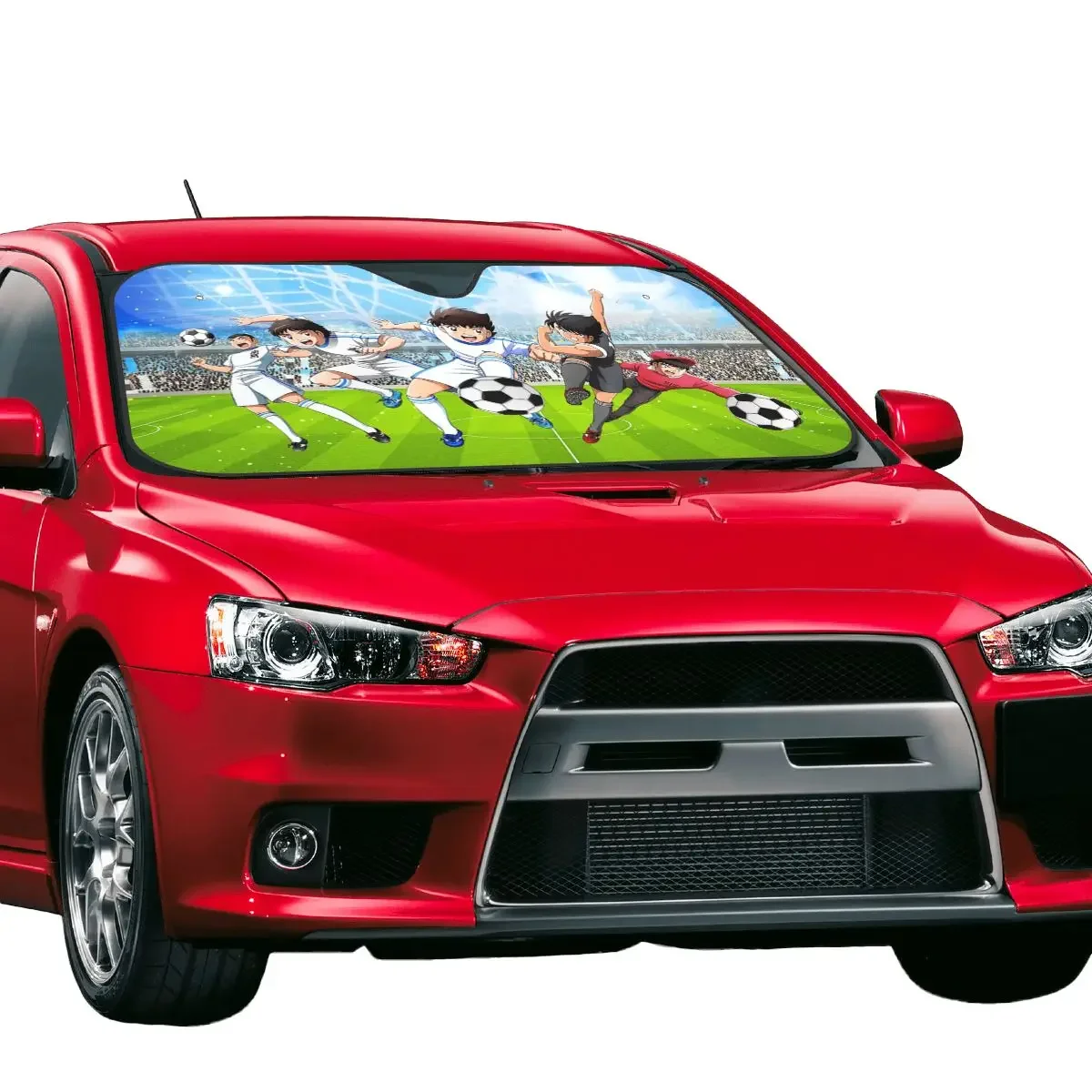 Captain Tsubasa Anime Funny Sunshade Windscreen 76x140cm Japanese Cartoon Foils Sunshade Visor Solar Protect