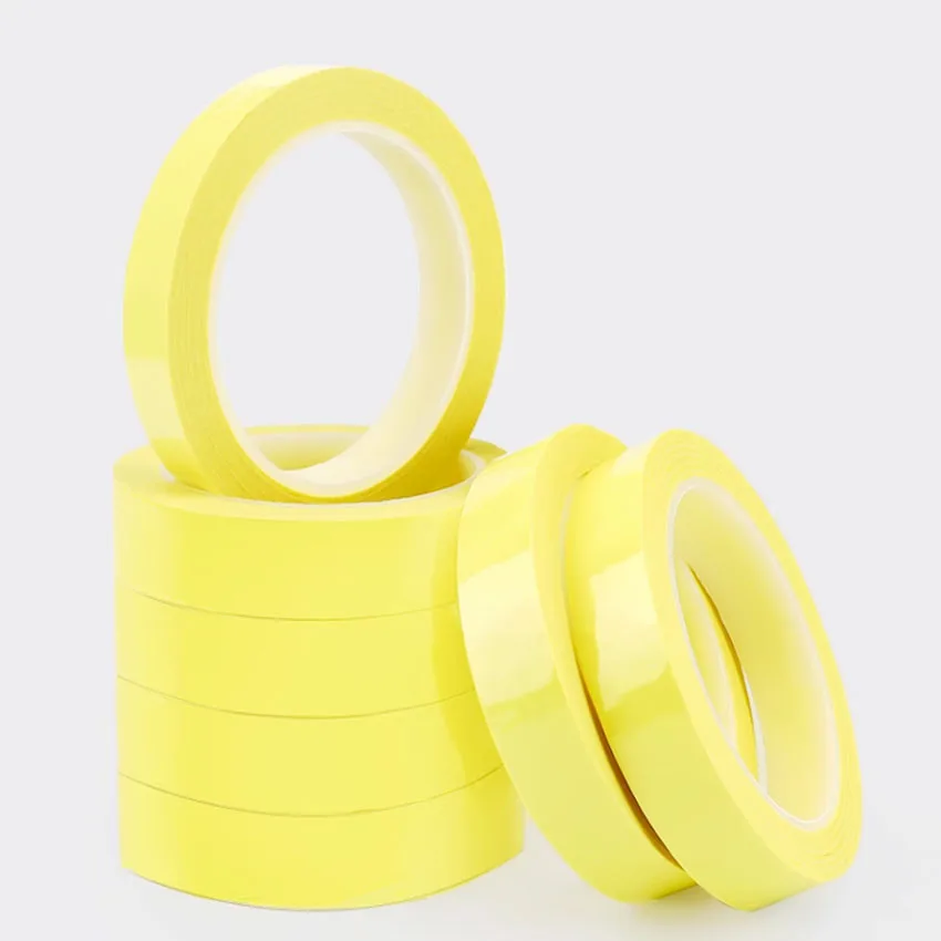 66Meters/roll, 3mm~20mm Wide Adhesive Insulation Mylar Tape for Transformer, Motor, Capacitor, Coil Wrap, Anti-Flame Yellow