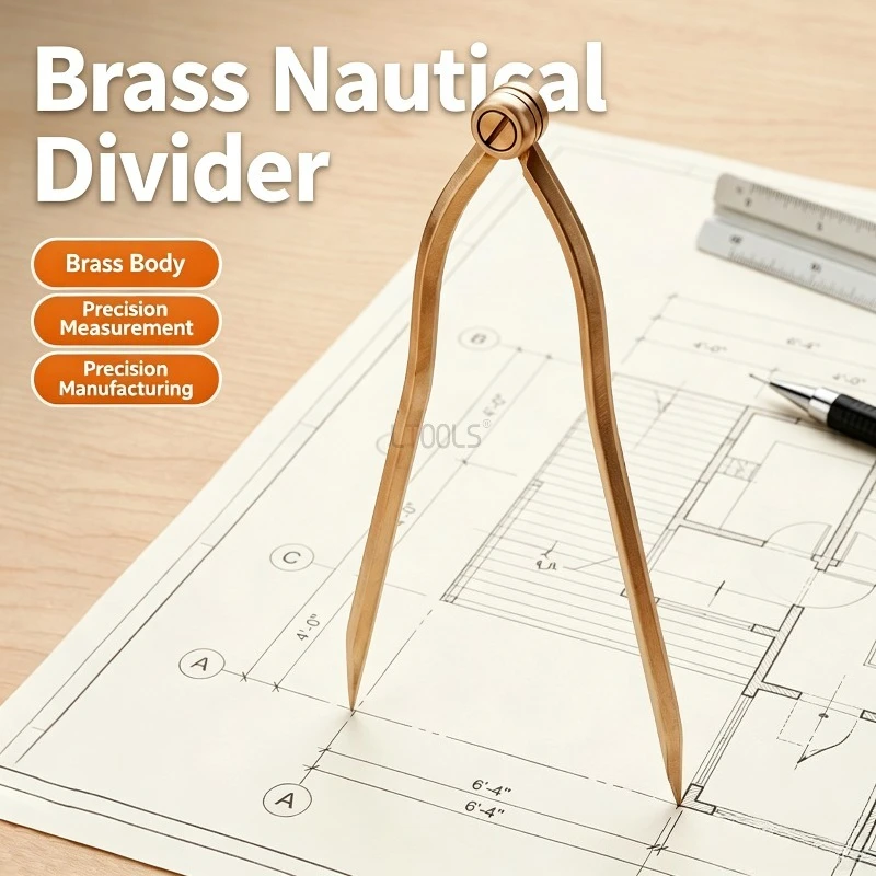 Brass Drawing Compass Nautical Divider Chart Drawing Compass Measuring Caliper Woodworking Precision Drafting Marking Hand Tool