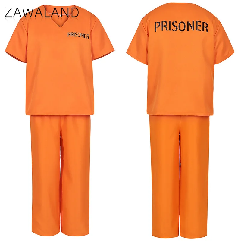 

Prisoner Cosplay Costume Halloween Orange Prison Uniform Man Woman Stage Performance Prisoner Set Carnival Festival Party Outfit