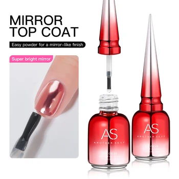 เช่น 15ml CHROME MIRROR TOP COAT โปร่งใสเล็บเจลคริสตัล Bright ปลอดภัยและปลอดสารพิษ Soak Off UV LED Functional GEL