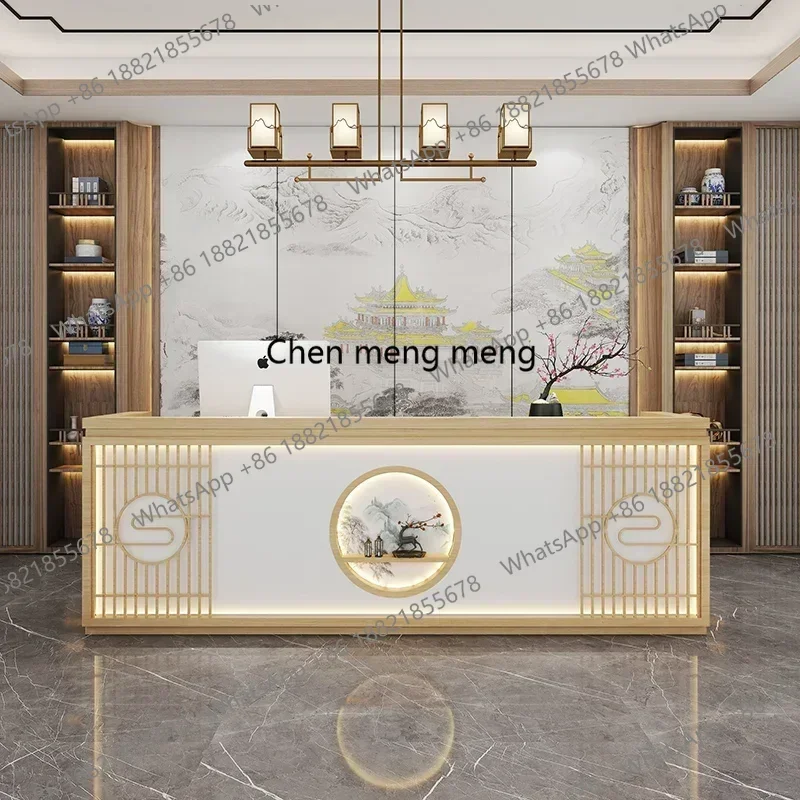 

Hot sales European Information Store Reception Desk Check Out Simple Counter Standing Reception Replica Desk Lectern Trendy Furn