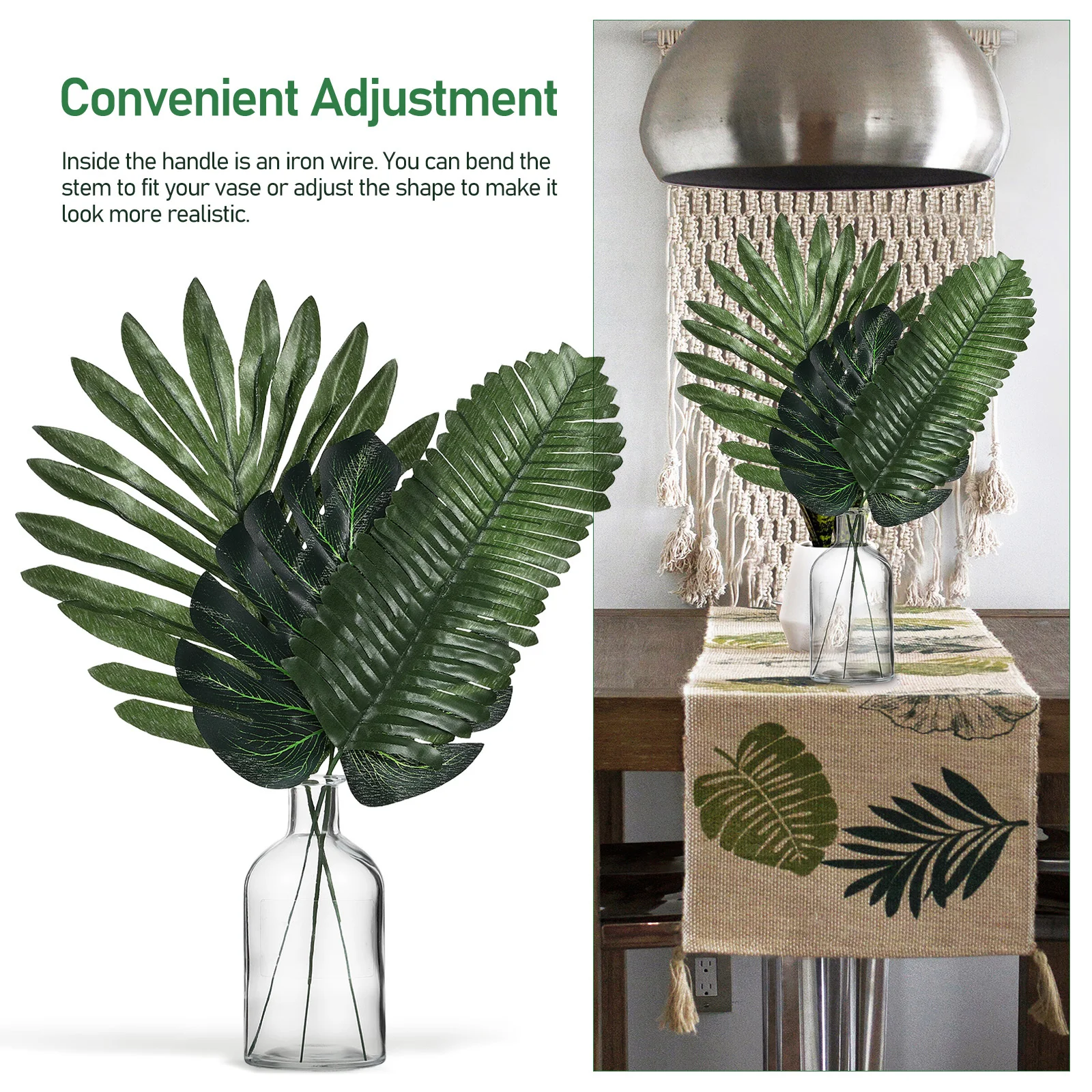 

30 pcs Simulation Monstera Leaf Artificial Leaves Lightweight Reusable Faux Tropical Palm Leaves For Home Decor Tabletop Diy