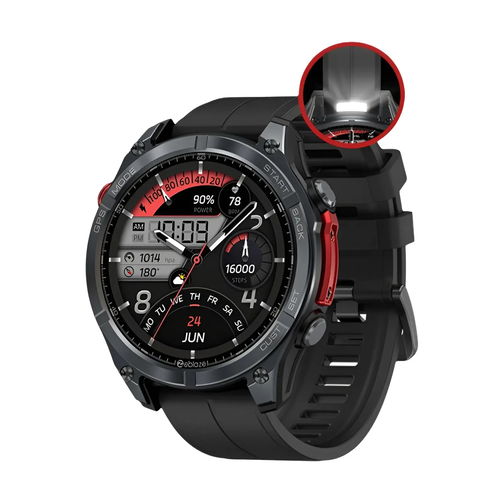 Novo zeblaze stratos 4 gps relógio inteligente 1.43 display amoled bússola embutida altímetro barométrico lanterna chamada de voz smartwatch
