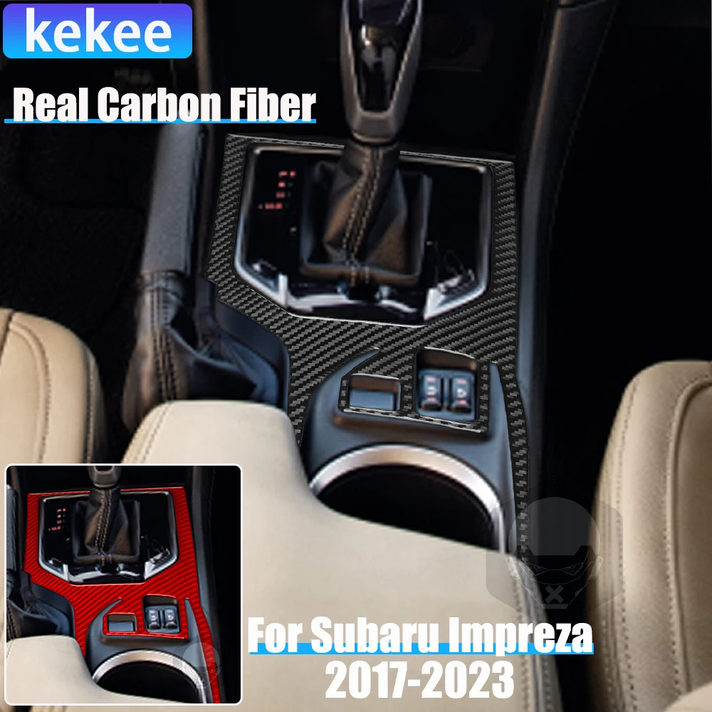 

Real Carbon Fiber Car Accessories Center Gear Shift Panel Cover Soft Sticker For Subaru Impreza 2017-2023 Crosstrek 2018-2023