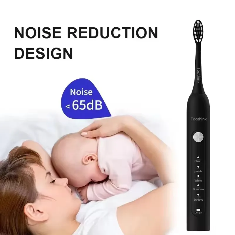Adult Sonic Electric Toothbrush Type-C Rechargeable with Spare Heads Gift Pack