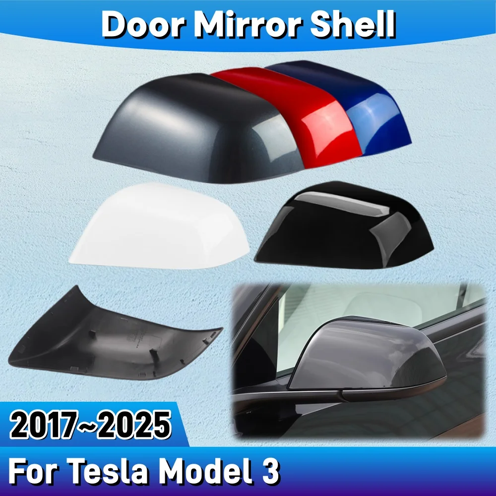 

Door Mirror Shell For Tesla Model 3 2017 2018 2019 2020 2021 2022 2023 2024 2025 Car Rearview Accessory Decoration Upgrade