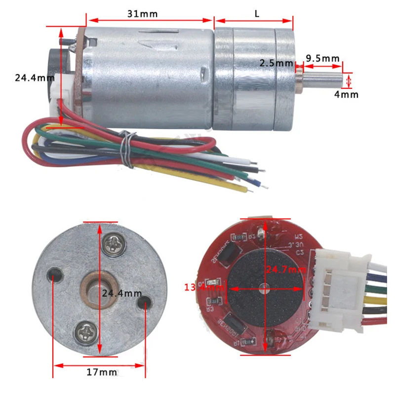 6v 12v 24v high torque 9kg.cm high speed electric motor dc gear motor with encoder