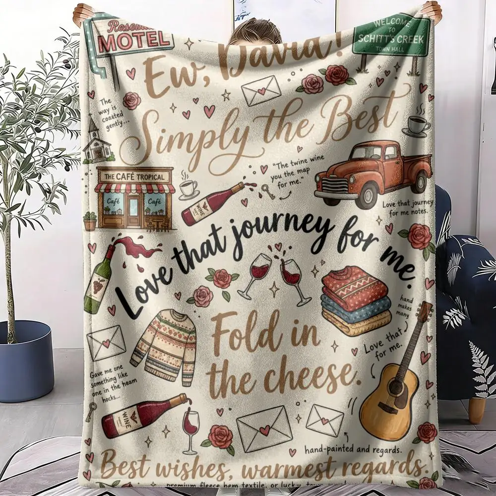Vintage Travel Memories Throw Soft Flannel Throw Summer AC Blanket Lightweight Cool Nap Blanket for Sofa Bed Couch Travel