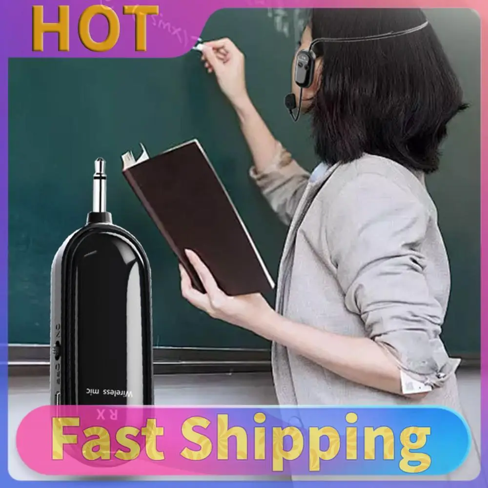 

Беспроводная гарнитура 2.4G и портативный микрофон 2-в-1 с большой дальностью действия для усилителя голоса, сценических динамиков, преподавателей