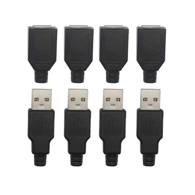 【2-10PCS】USB 2.0 Male Female Connectors Plug Welding Data OTG Line Wire Cable Connector DIY Accessories