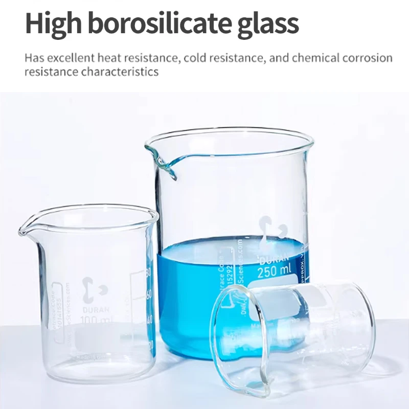 Thickened High Borosilicate Glass Beakers Low-Profile Laboratory Beakers High Temperature Resistant 50/100/500/1000/5000ml