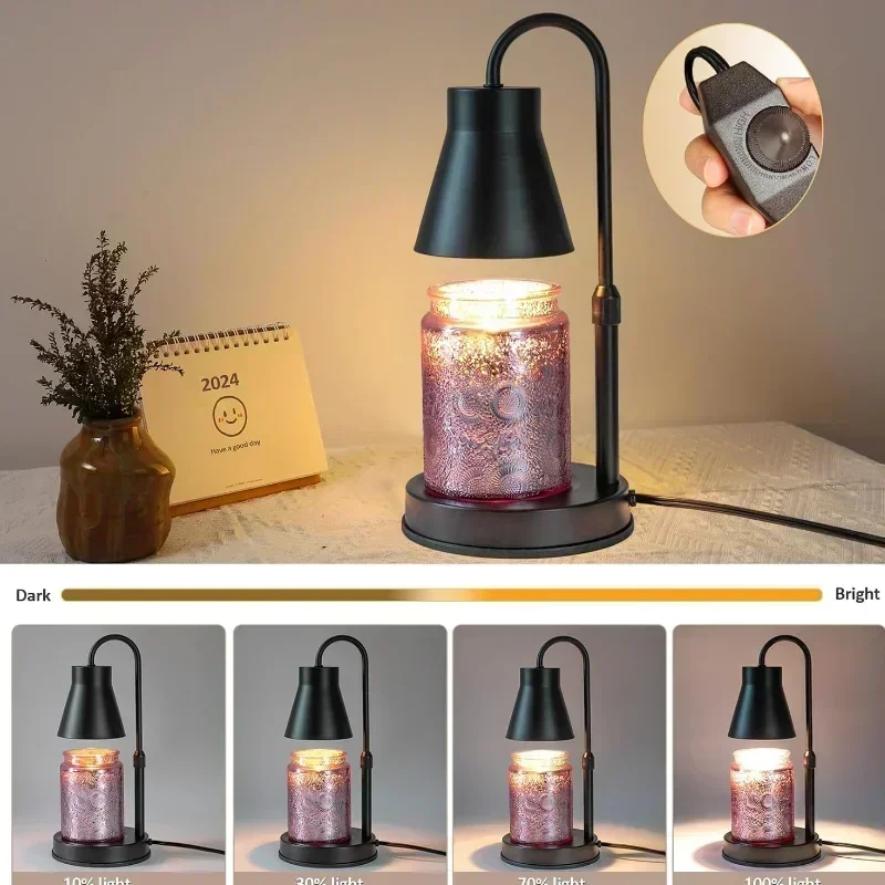 Candle Warmer Vintage Flower Lamp Christmas Gifts with Timer Dimmable Desk Light Home Decor Meditation Candle Warmer Fit All Jar