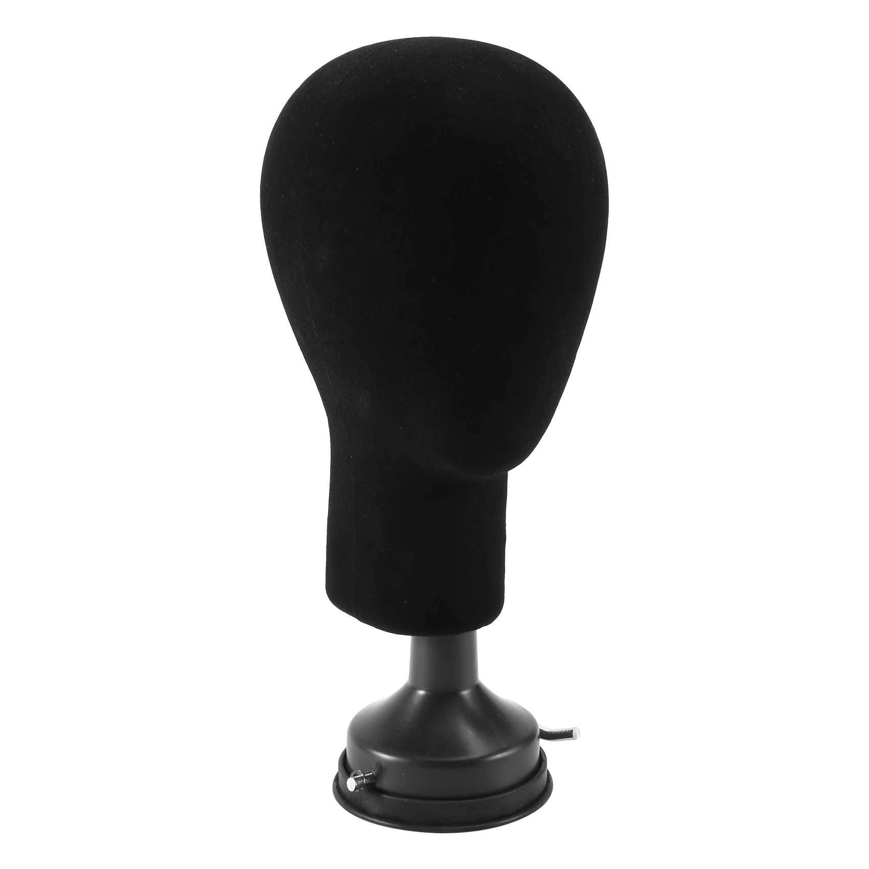 Cabeza de Maniquí de espuma de poliestireno, modelo de cara, soporte para peluca, gafas con soporte de Base, negro, 35cm