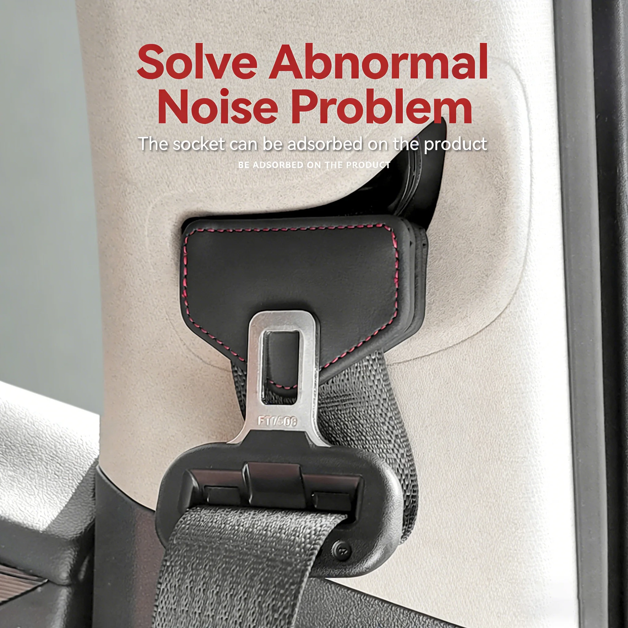 Mini Car Seat Belt Limiter Car Seat Belt Clip Magnetic Safety Belt Fixed Limiter PU Seat Belt Stopper Buckle Auto Accessories view 3
