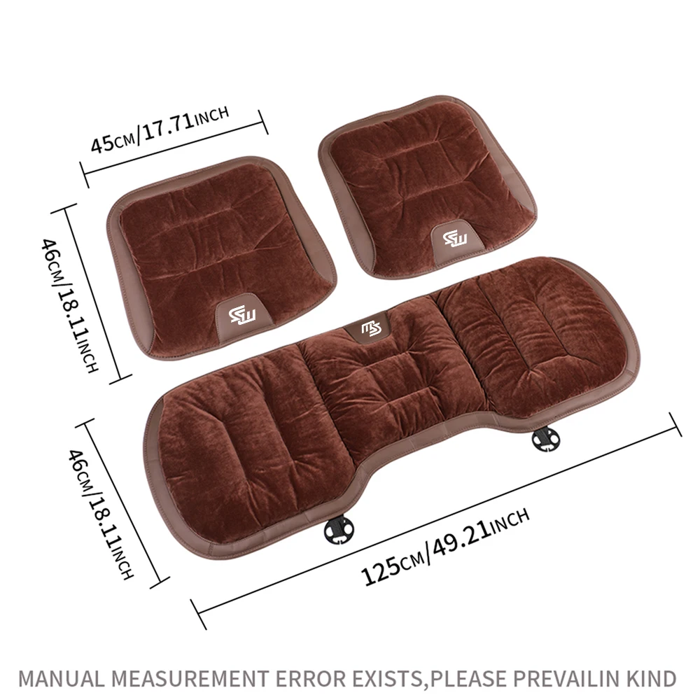 Flannel Car Seat Cushion Winter Warm Anti Slip Rear Seat Breathable Pad For Mazda 2 6 3 5 MS Atenza Demio RX7 CX8 CX9 Axela 323