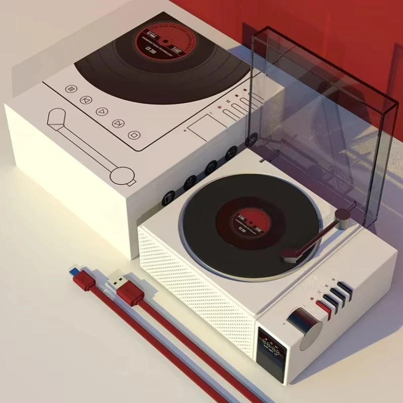 

Portable Retro Vinyl Record Player Wireless Bluetooth Speakers Stereo Sound Music Support TF AUX BT Retro Playback Caixa De Som