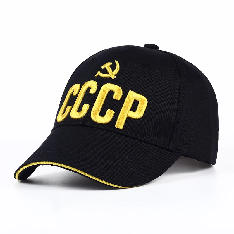 CCCP USSR Russian sıcak satış tarzı beyzbol şapkası Unisex siyah kırmızı pamuk Snapback kapağı ile 3D nakış en kaliteli Garros