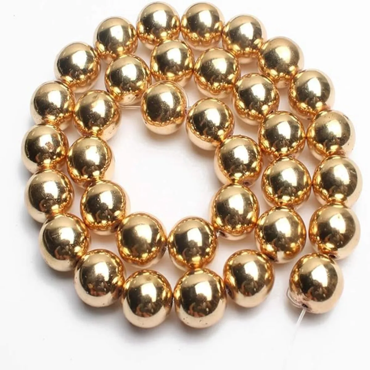 Round Hematite Beads 2/3/4/6/8/10mm Natural Stone 14K Gold Color Loose Beads Ball Jewelry Bracelets Making DIY Accessories SSS image 5