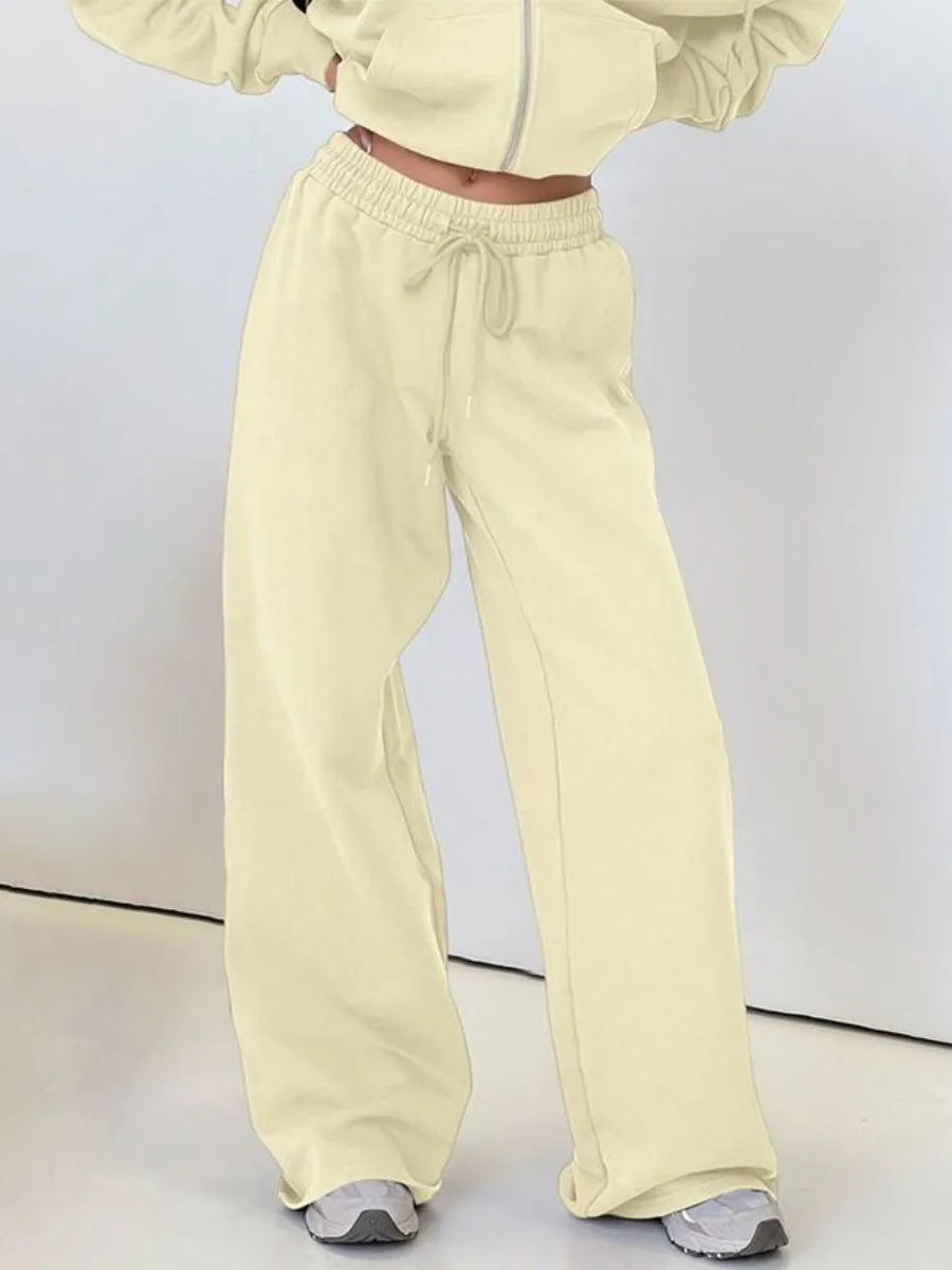 Fashionable Casual Women's High Waist Drawstring Loose Sweatpants  Color New Arrival Autumn 2025 Street Style Comfortable