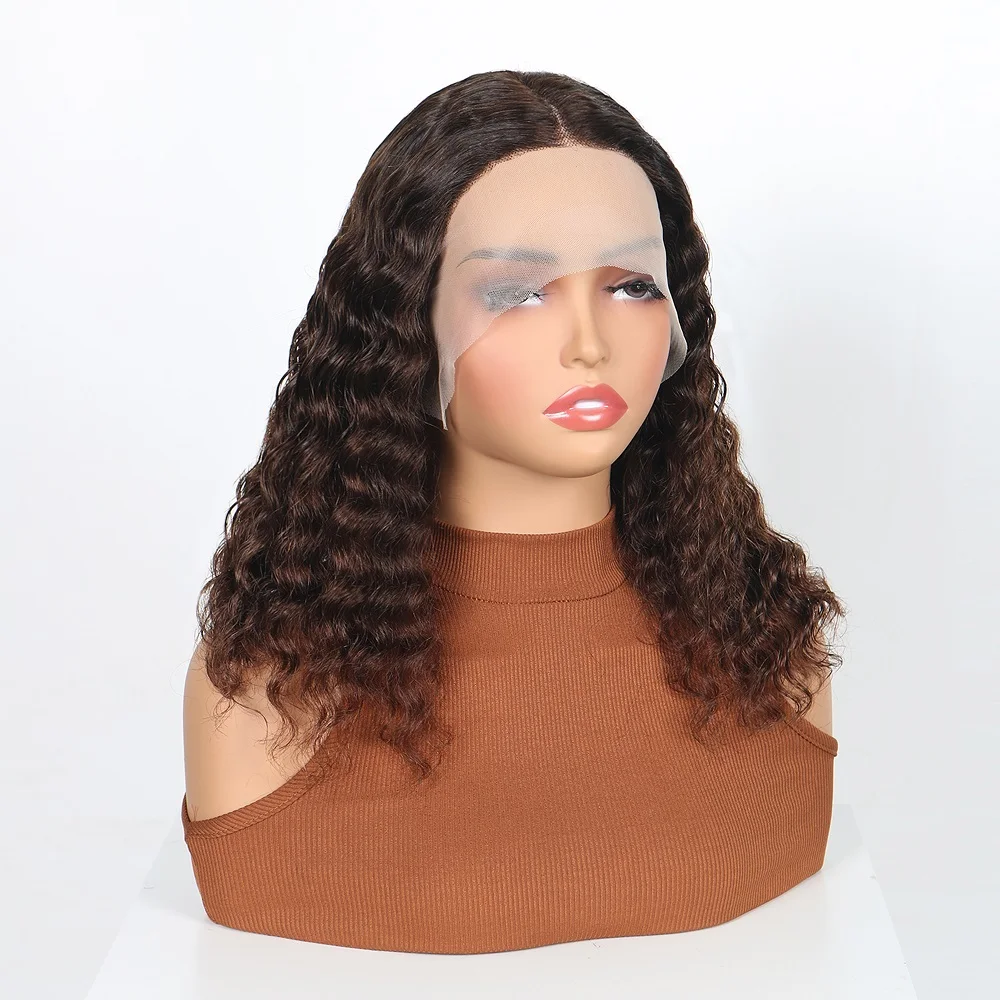 

Brown Hair Wigs For Women Deep Wave Wig Transparent Lace Front Wig Natural Hair Line Chocolate Brown Curly Hair Wigs 200 Density