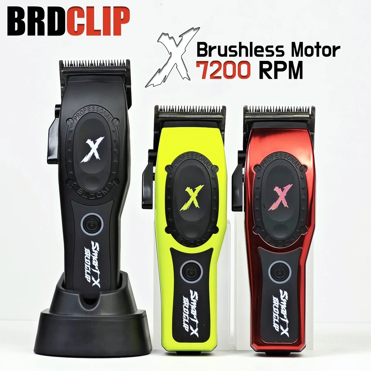 

BRDCLIP 8198 Профессиональный электрический триммер для волос с бесщеточным двигателем, 7200 об/мин, с магнитной ограничительной расческой, лезвие DLC, триммер для волос Man