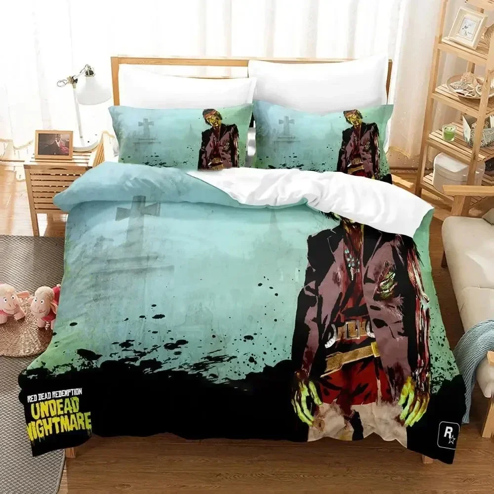 

3D Print Undead Nightmare Red Dead Redemption Bedding Set Bedroom Soft Modern Bedspreads Comefortable Duvet Cover Pillowcase